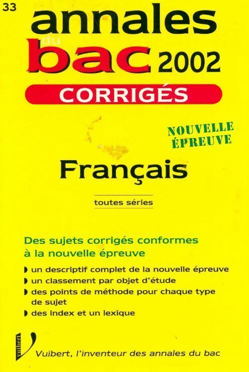Français 1ères toutes séries 2002 - Laurent Miclot -  Vuibert GF - Livre