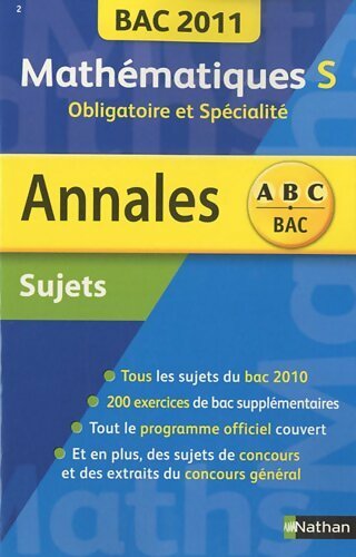 Livrenpoche : Mathématiques S obligatoire et spécialité : Annales sujets - Collectif - Livre
