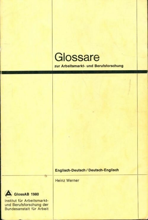 Livrenpoche : Glossare English-Deutsch / Deutsch English - Heinz Werner - Livre