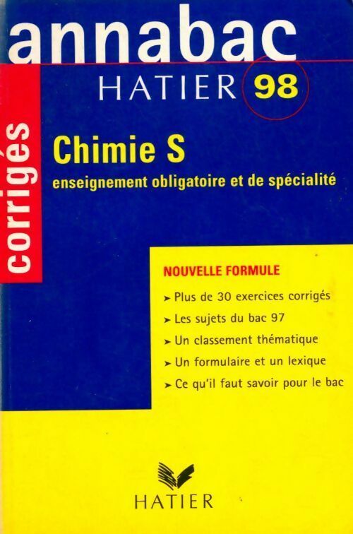 Livrenpoche : Chimie Terminale S corrigés 1998 - Collectif - Livre