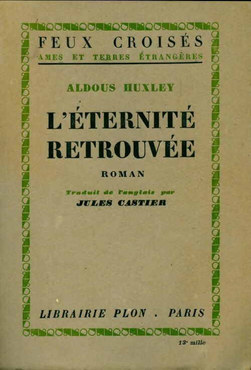 L'éternité retrouvée - Aldous Huxley - Livre