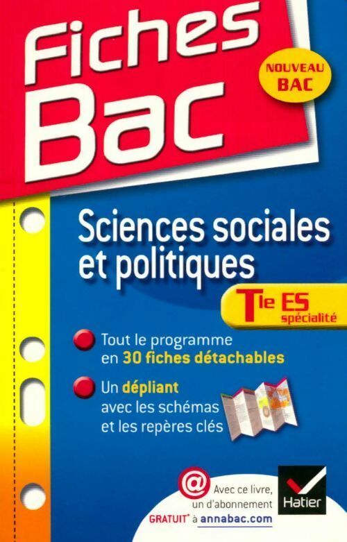Sciences sociales et politiques Terminale ES - Marc Pelletier -  Fiches Bac - Livre