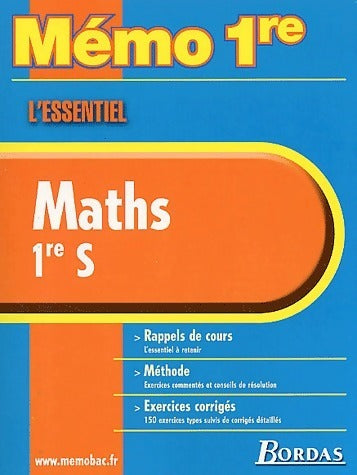Maths 1ère S - Collectif -  Mémo - Livre