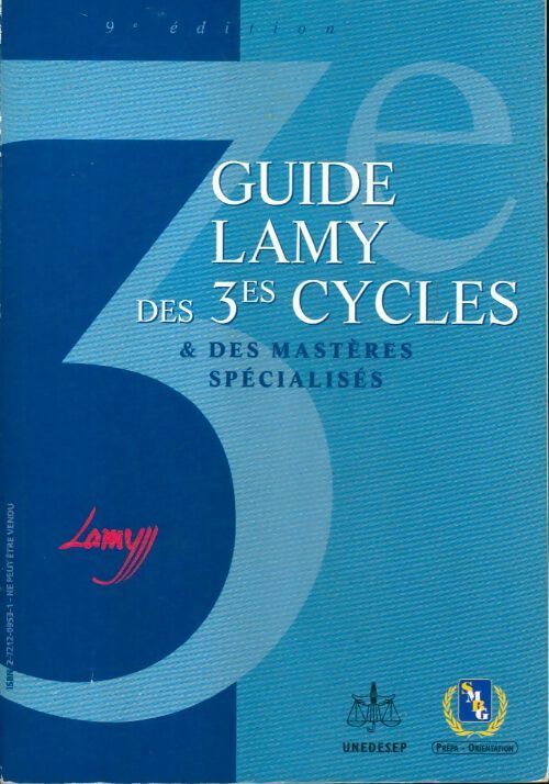 Livrenpoche : Guide Lamy des 3es Cycles et des mastères spécialisés - Collectif - Livre