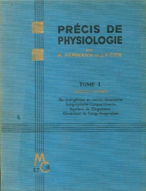 Livrenpoche : Précis de physiologie Tome I - H. Hermann - Livre