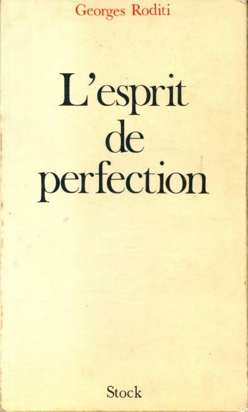 Livrenpoche : L'esprit de perfection - Georges Roditi - Livre