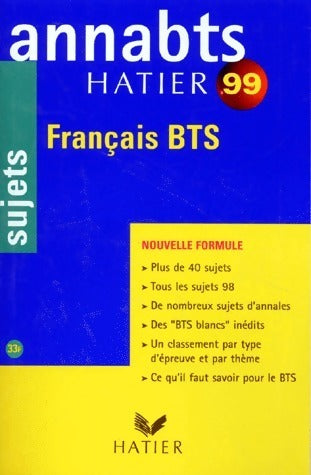 Livrenpoche : Français BTS sujets 1999 - Anne Boyer-Vidal - Livre