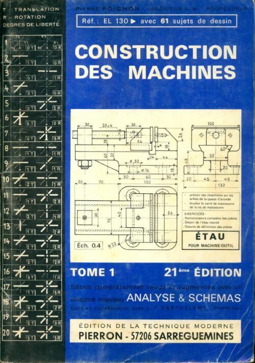 Livrenpoche : Construction des machines Tome I - Pierre Poignon - Livre