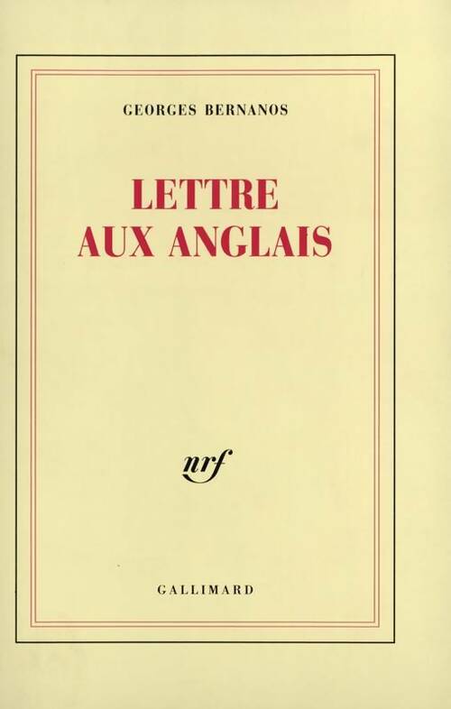 Livrenpoche : Lettre aux anglais - Georges Bernanos - Livre