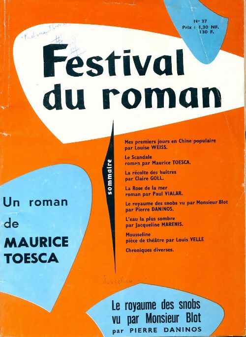 Livrenpoche : Festival du roman n°37 : Le scandale de M. Toesca - Collectif - Livre