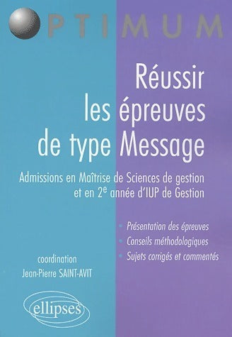 Livrenpoche : Réussir les épreuves de type message - Jean-Pierre Saint-Avit - Livre