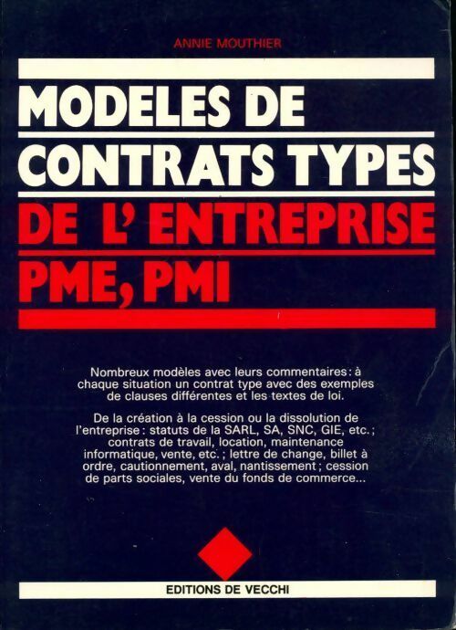 Livrenpoche : Modèles de contrats types types de l'entreprise PME, PMI - Collectif - Livre