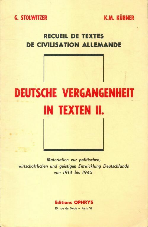 Livrenpoche : Deutsche vergangenheit in texten Tome II - G. Stolwitzer - Livre