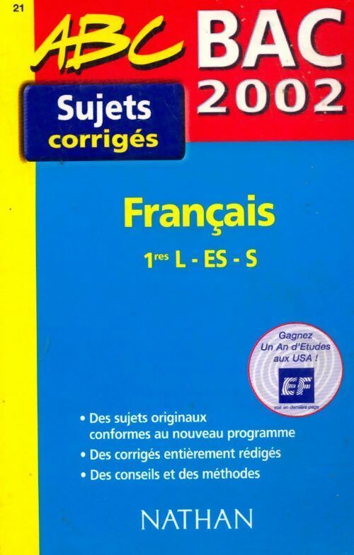 Livrenpoche : Français 1ères L, ES, S. Sujets corrigés 2002 - Eliane Itti - Livre