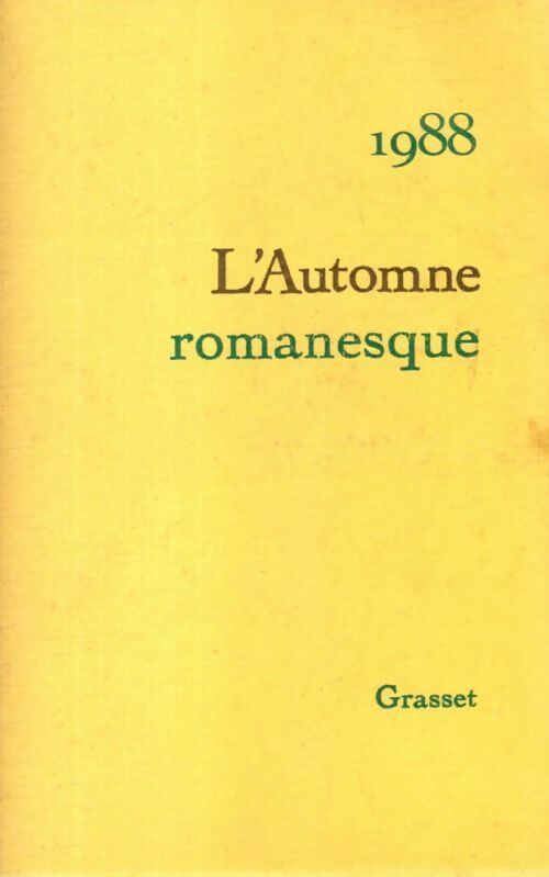 Livrenpoche : L'automne romanesque 1988 - Collectif - Livre