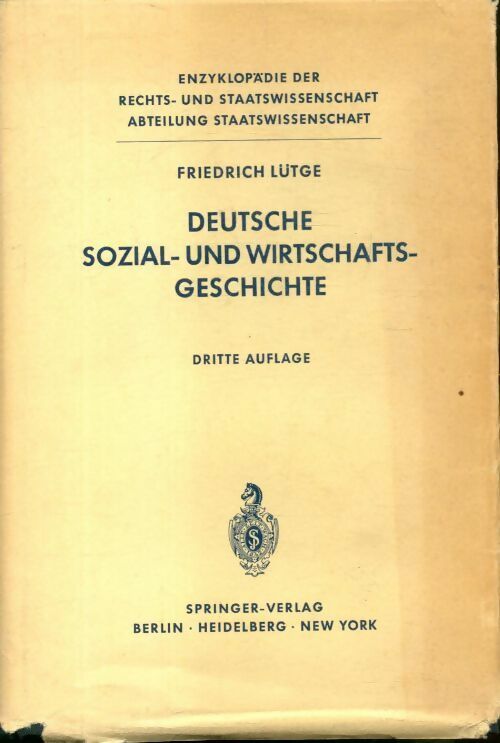 Livrenpoche : Deutsche sozial-und wirtschafts geschichte Tome III - Friedrich Lütge - Livre