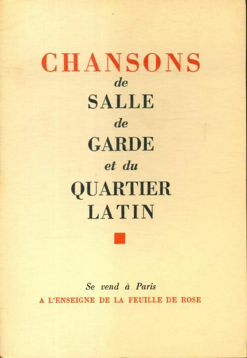 Livrenpoche : Chansons de salle de garde et du quartier lain - Collectif - Livre