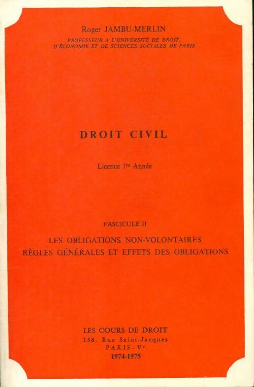 Livrenpoche : Droit civil fascicule II - R. Jambu-Merlin - Livre