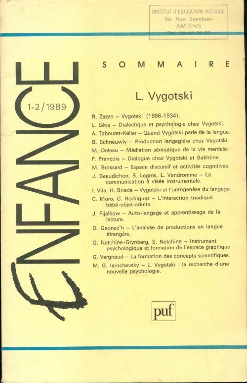Livrenpoche : Enfance n°1-2 / 1989 - Collectif - Livre