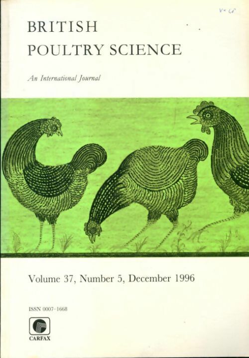 Livrenpoche : British poultry science volume 37, n°5 - Collectif - Livre