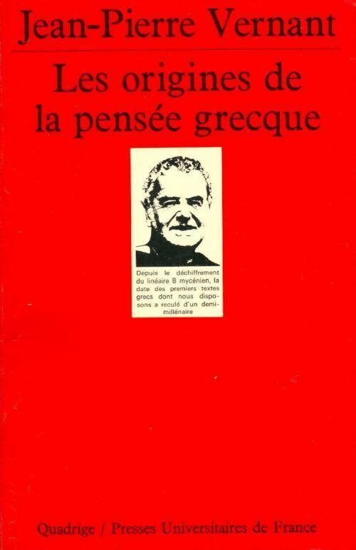 Livrenpoche : Les origines de la pensée grecque - Jean-Pierre Vernant - Livre
