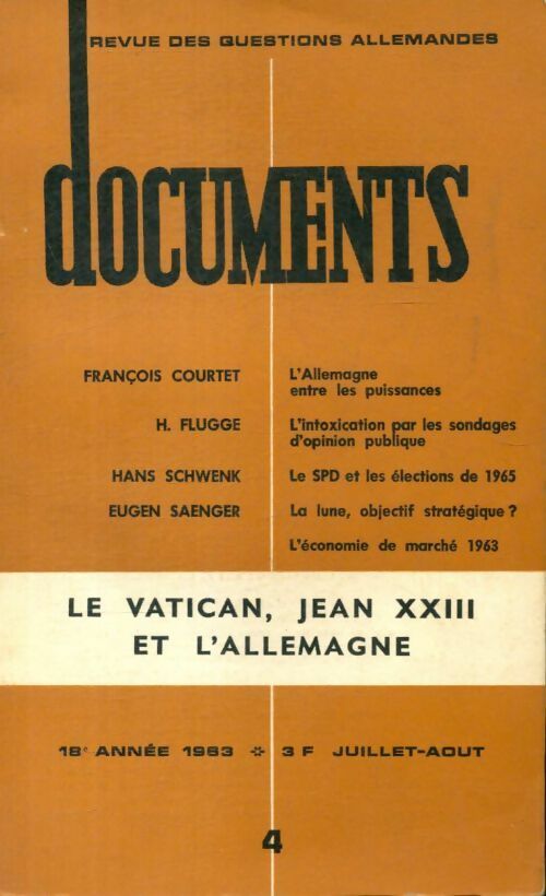 Livrenpoche : Documents, revue des questions allemandes n°4 - Collectif - Livre