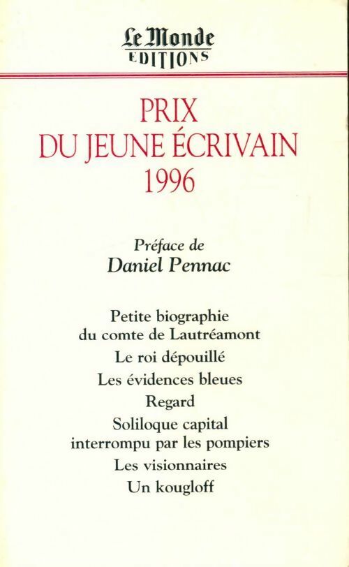 Livrenpoche : Prix du jeune écrivain tome 1996 - Collectif - Livre