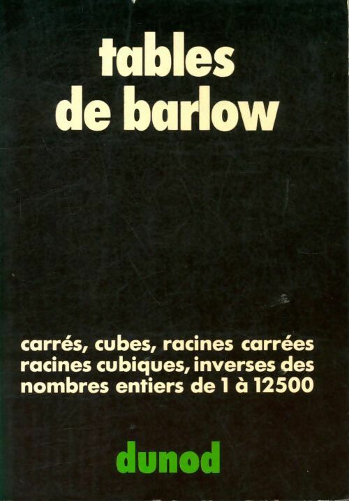 Tables de Barlow - Inconnu -  Dunod GF - Livre