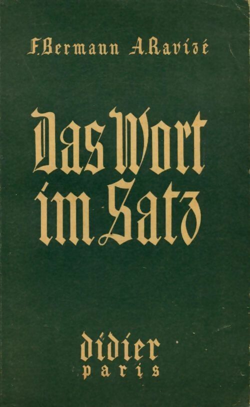 Livrenpoche : Das wort im satz - F. Bermann - Livre