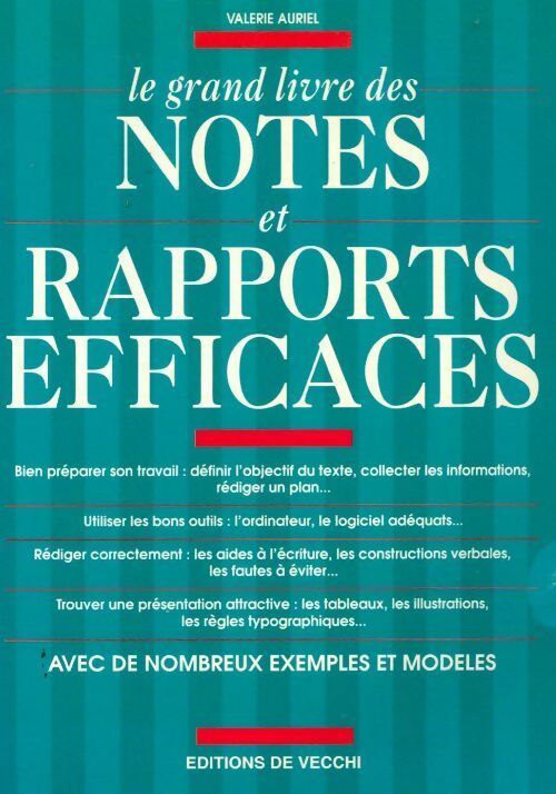 Livrenpoche : Le grand livre des notes et rapports efficaces - Valérie Auriel - Livre