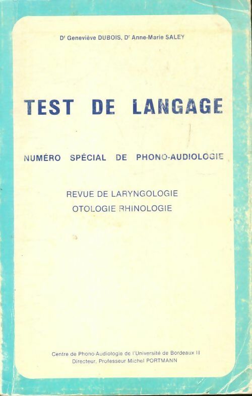 Livrenpoche : Test de langage - Geneviève Dubois - Livre