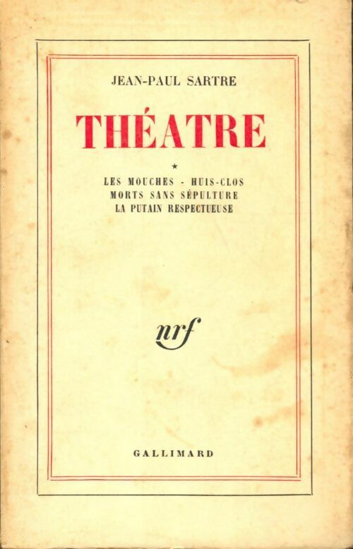 Théâtre Tome I  - Jean-Paul Sartre -  Gallimard poches divers - Livre