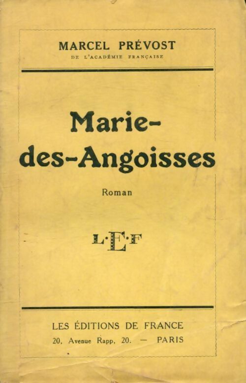Livrenpoche : Marie-des-angoisses - Marcel Prévost - Livre