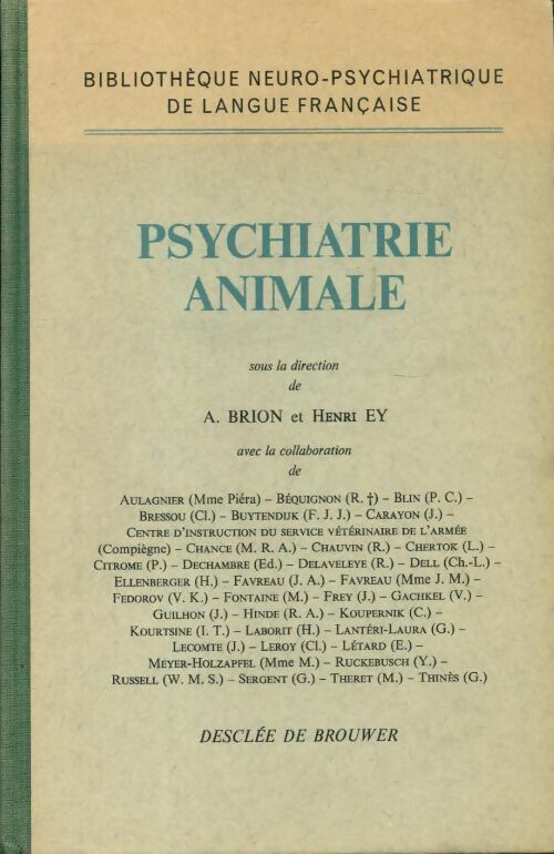 Livrenpoche : Psychiatrie animale - Collectif - Livre