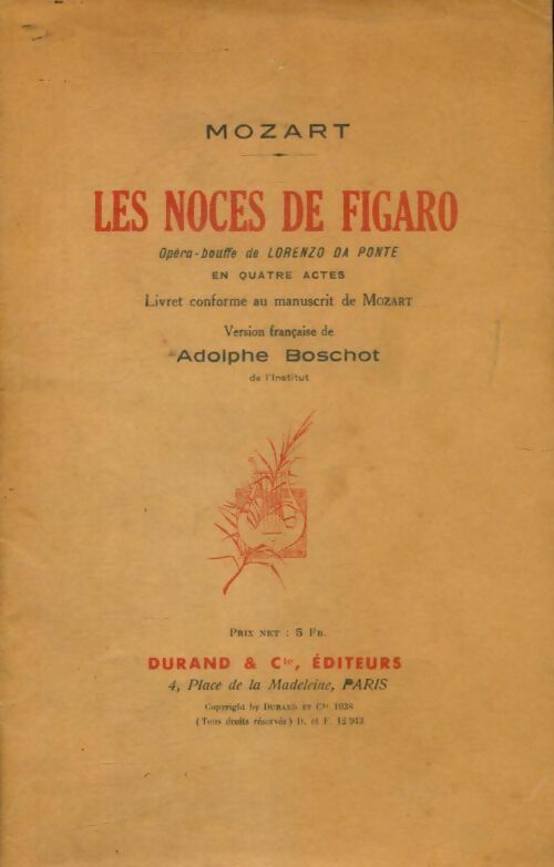 Livrenpoche : Les noces de Figaro - Wolfgang Amadeus Mozart - Livre