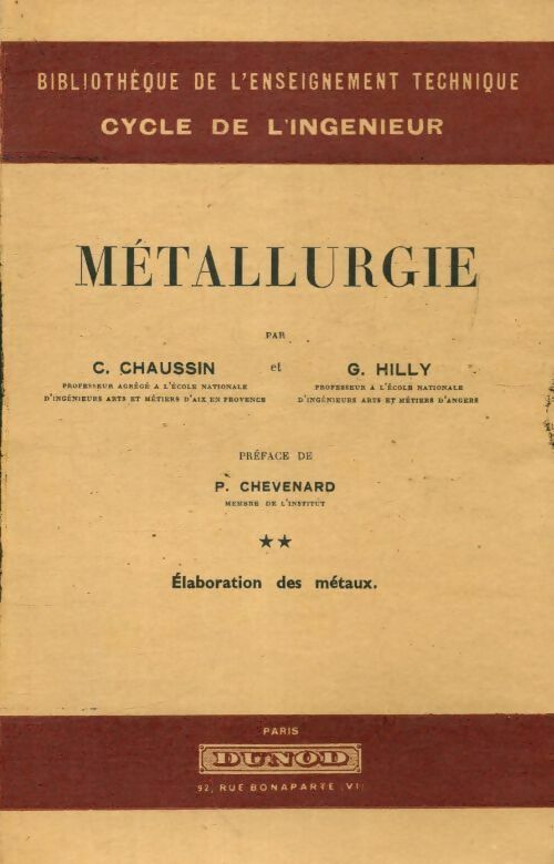 Livrenpoche : Métallurgie - C. Chaussin - Livre