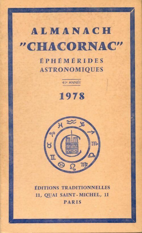 Almanach Chacornac éphémérides astronomiques 1978 - Collectif -  Traditionnelles GF - Livre
