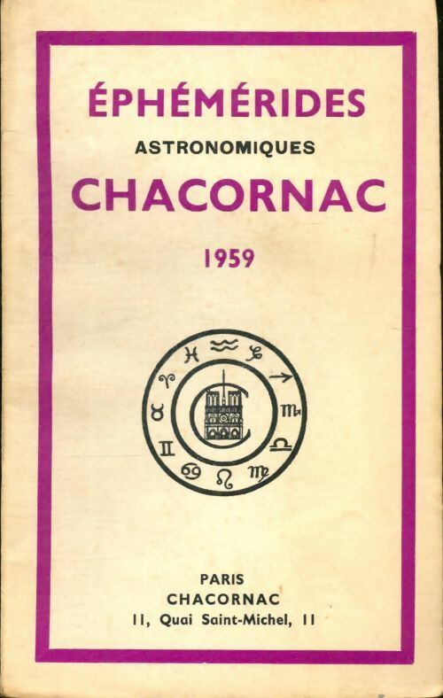 Livrenpoche : Éphémérides astronomiques Chacornac. 1959 - Collectif - Livre