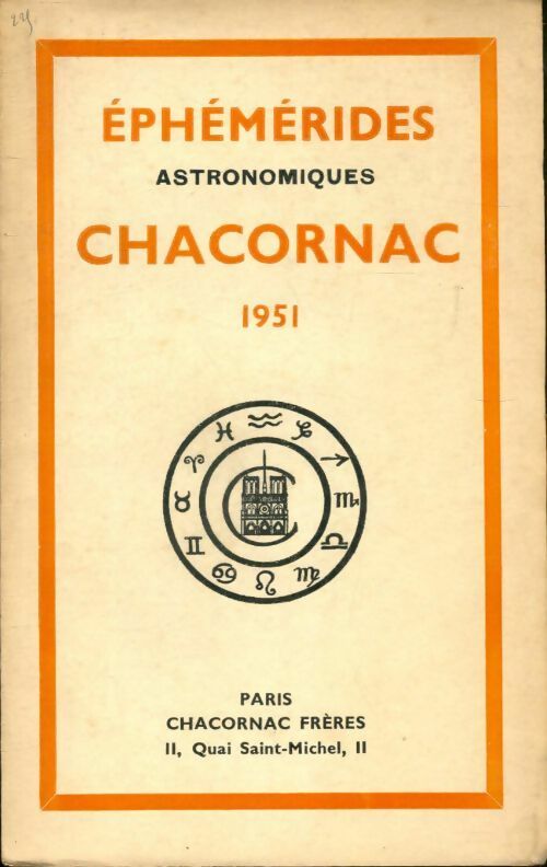 Livrenpoche : Éphémérides astronomiques Chacornac  1951 - Collectif - Livre