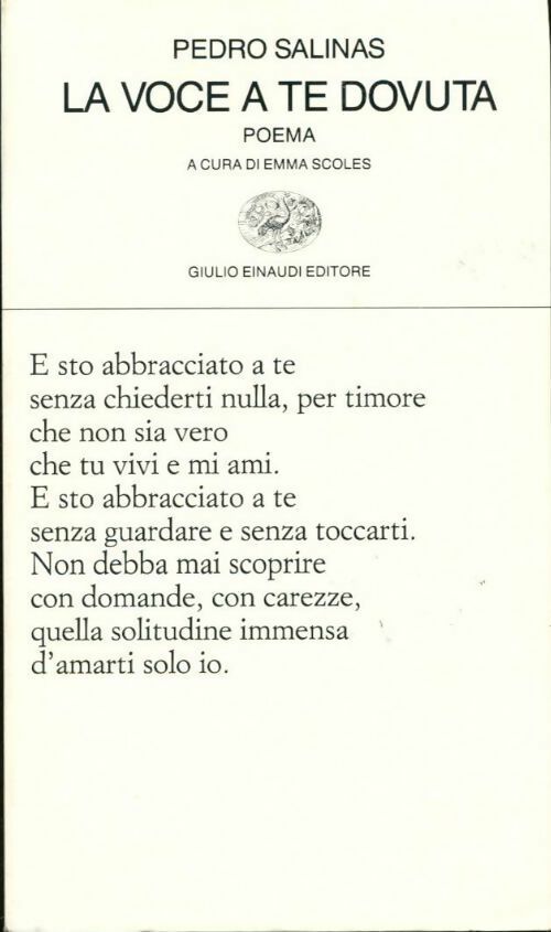 Livrenpoche : La voce a te dovuta. Poema - Pedro Salinas - Livre