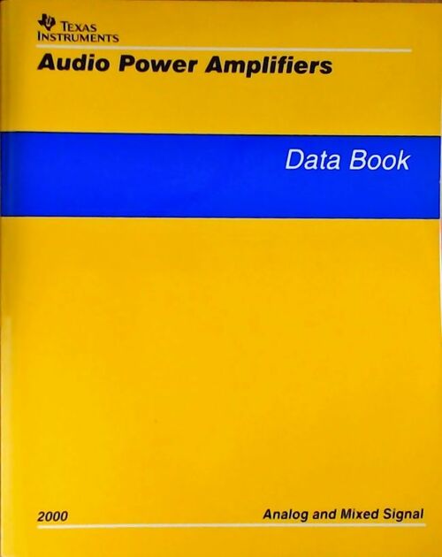 Livrenpoche : Audio power amplifiers : Data Book 2000 - Collectif - Livre