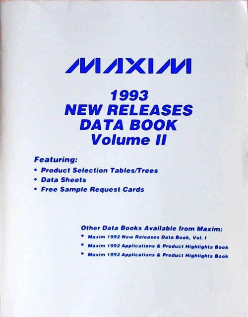 Livrenpoche : Maxim 1993 New releases data book Volume II - Collectif - Livre