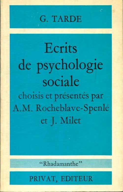 Livrenpoche : Écrits de psychologie sociale - Gabriel Tarde - Livre