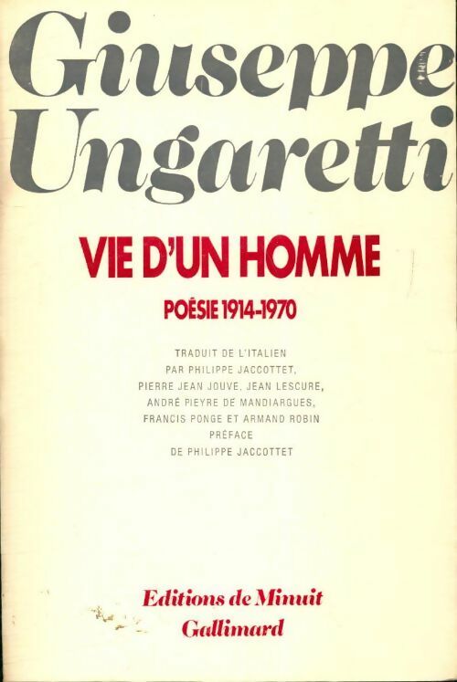 Livrenpoche : Vie d'un homme - Giuseppe Ungaretti - Livre