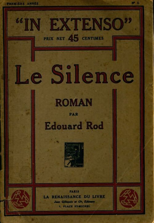 Livrenpoche : Le silence - Edouard Rod - Livre