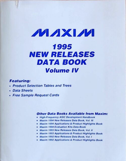 Livrenpoche : Maxim 1995 New releases data book Volume IV - Collectif - Livre