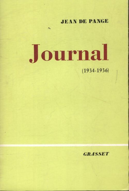 Livrenpoche : Journal 1934-1936 - Jean De Pange - Livre