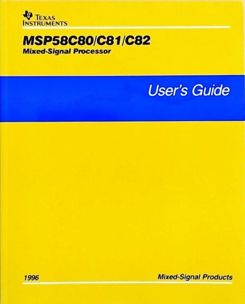 Livrenpoche : MSP58C80/C81/C82 Mixed-signal processor : User's guide 1996 - Collectif - Livre