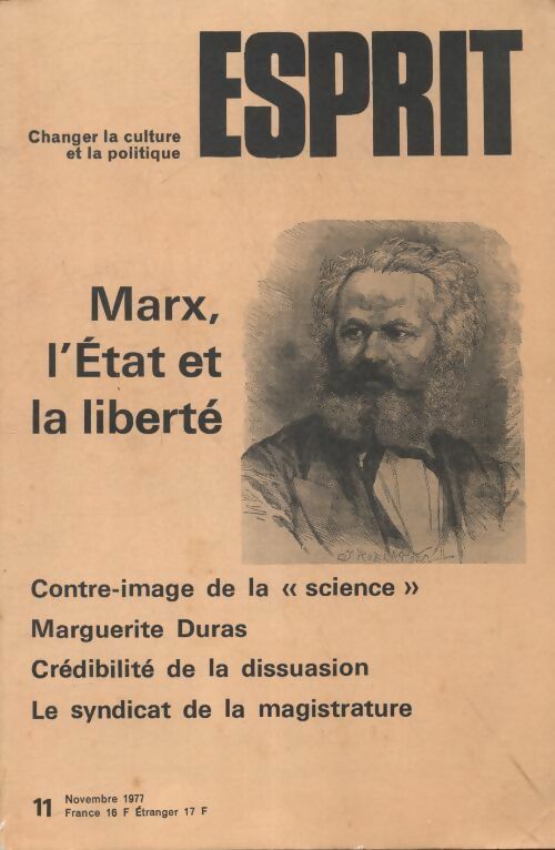 Livrenpoche : Esprit n°11 : Marx, l'Etat et la liberté - Collectif - Livre