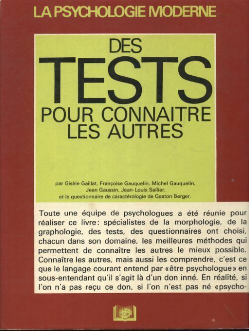Livrenpoche : Des tests pour connaitre les autres - Collectif - Livre